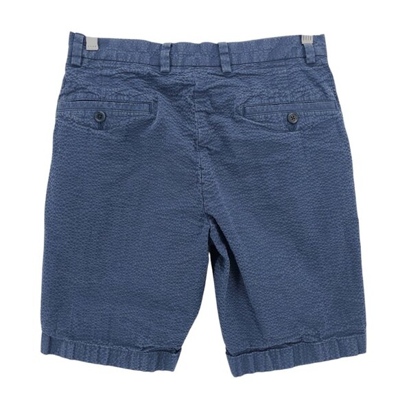 BROOKS BROTHERS Navy Blue Genuine Seersucker Bermuda Shorts 100% Cotton Size 29 - Picture 2 of 7